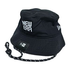 New Era Bucket Hat Black Logo Combine Fishing Hiking Beach Trail Sun Boonie Cap